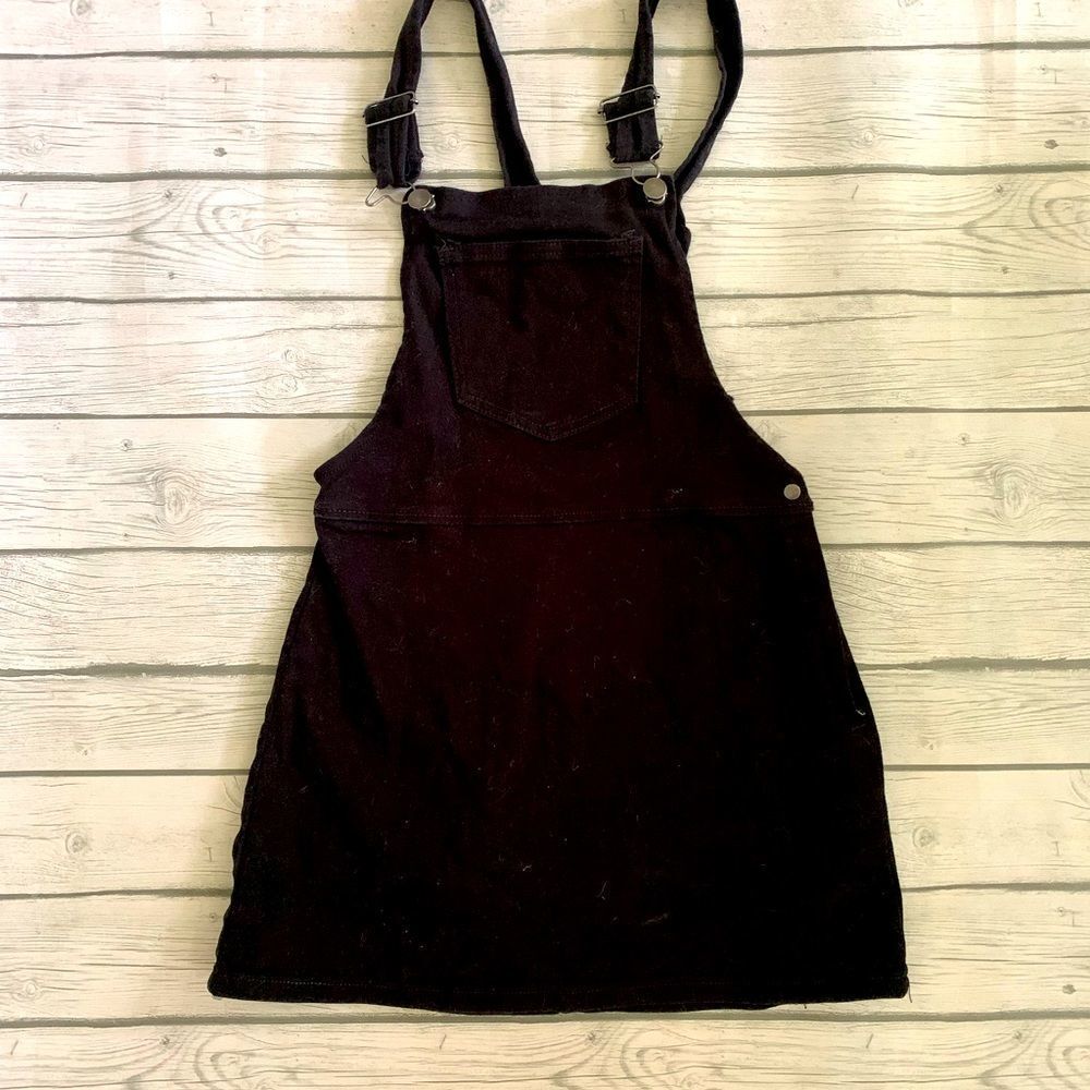 Forever 21 black denim overall dress-small